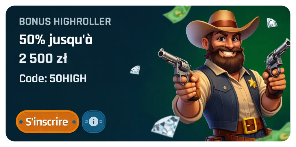 Activez code 50HIGH pour bonus highroller sur Ringospin